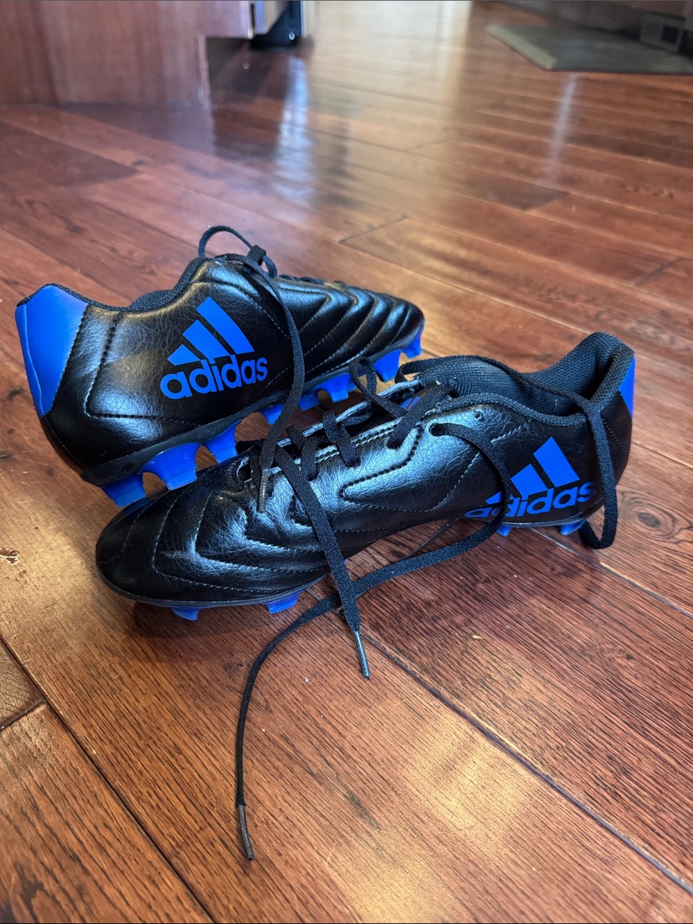 Adidas Black and Blue Men's Soccer Cleats size 8